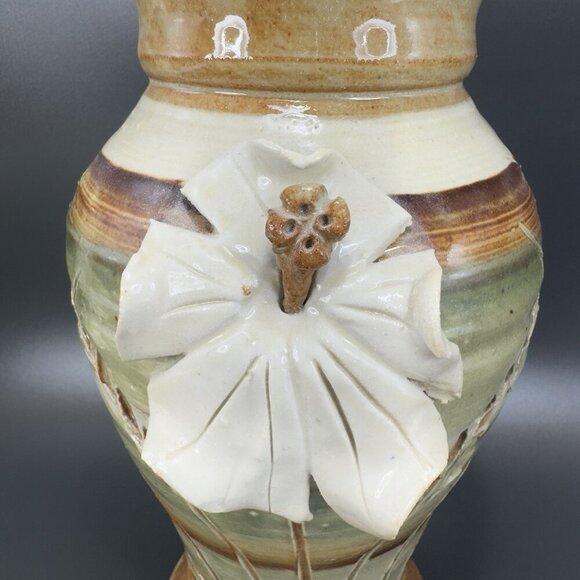 Vintage Whole Earth Clay Works Boho Vase 1984 Earth Tone Large Vase Vessel VTG - Picture 4 of 15